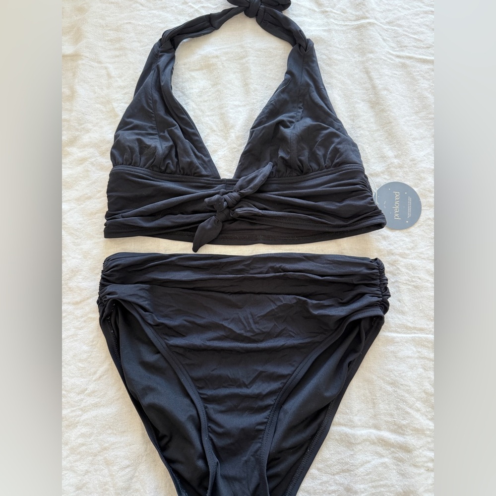 Carmen Marc Valvo Black Halter Bikini